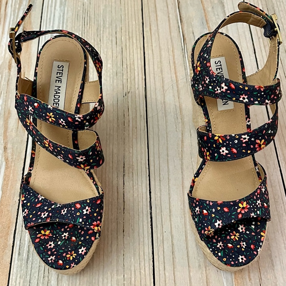 Steve Madden Jenny floral wedge platform espadrilles